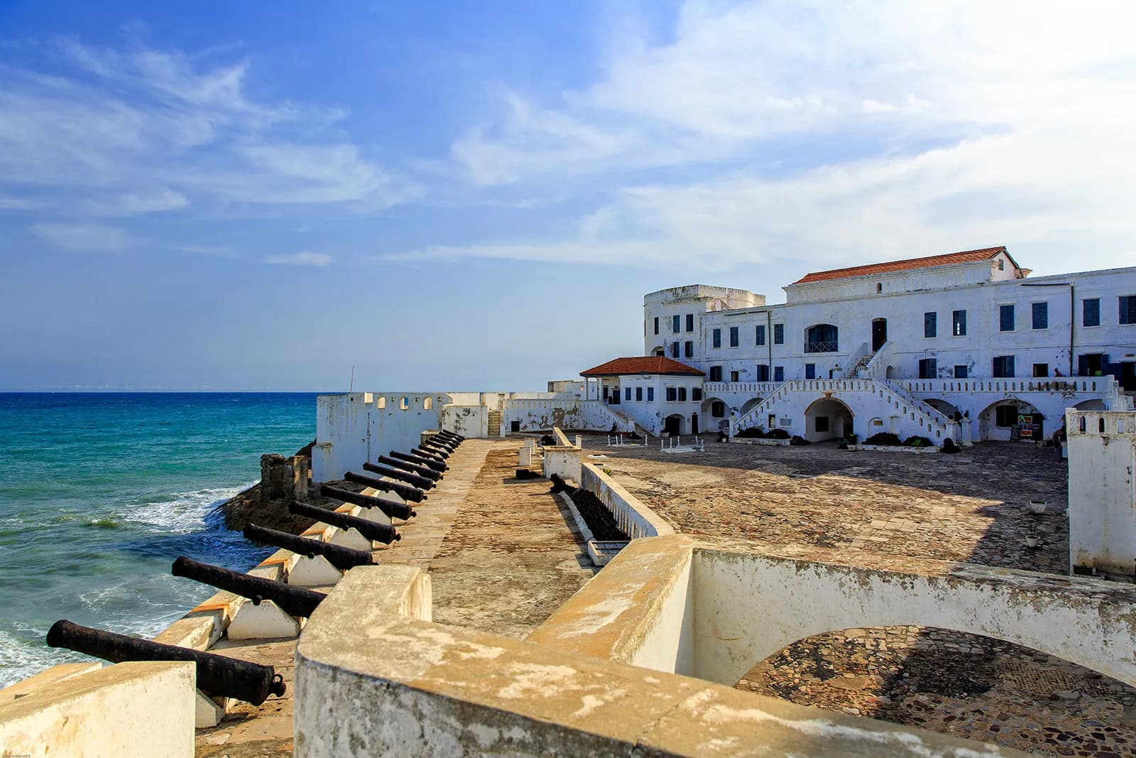 Cape Coast Castle beside the Atlantic